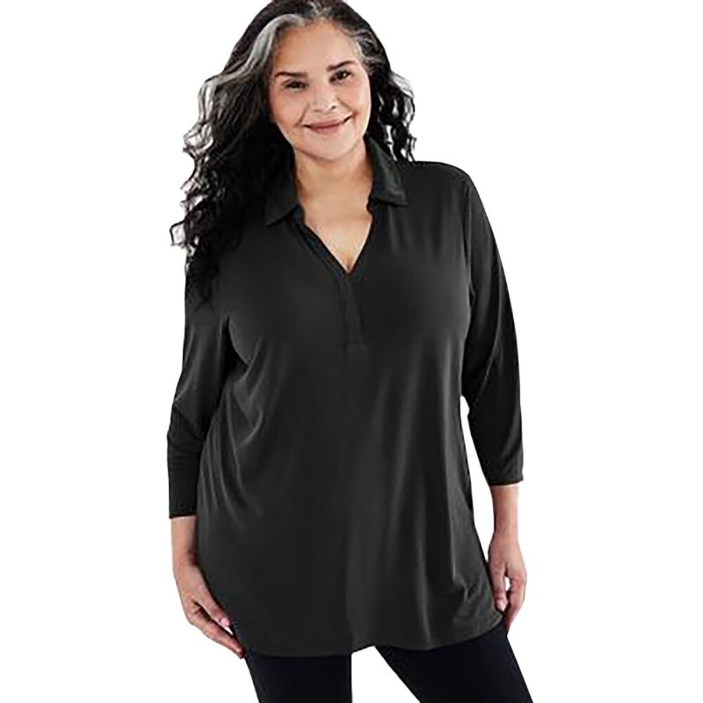 Style & Co. Plus Size Johnny-Collar Knit Tunic Top